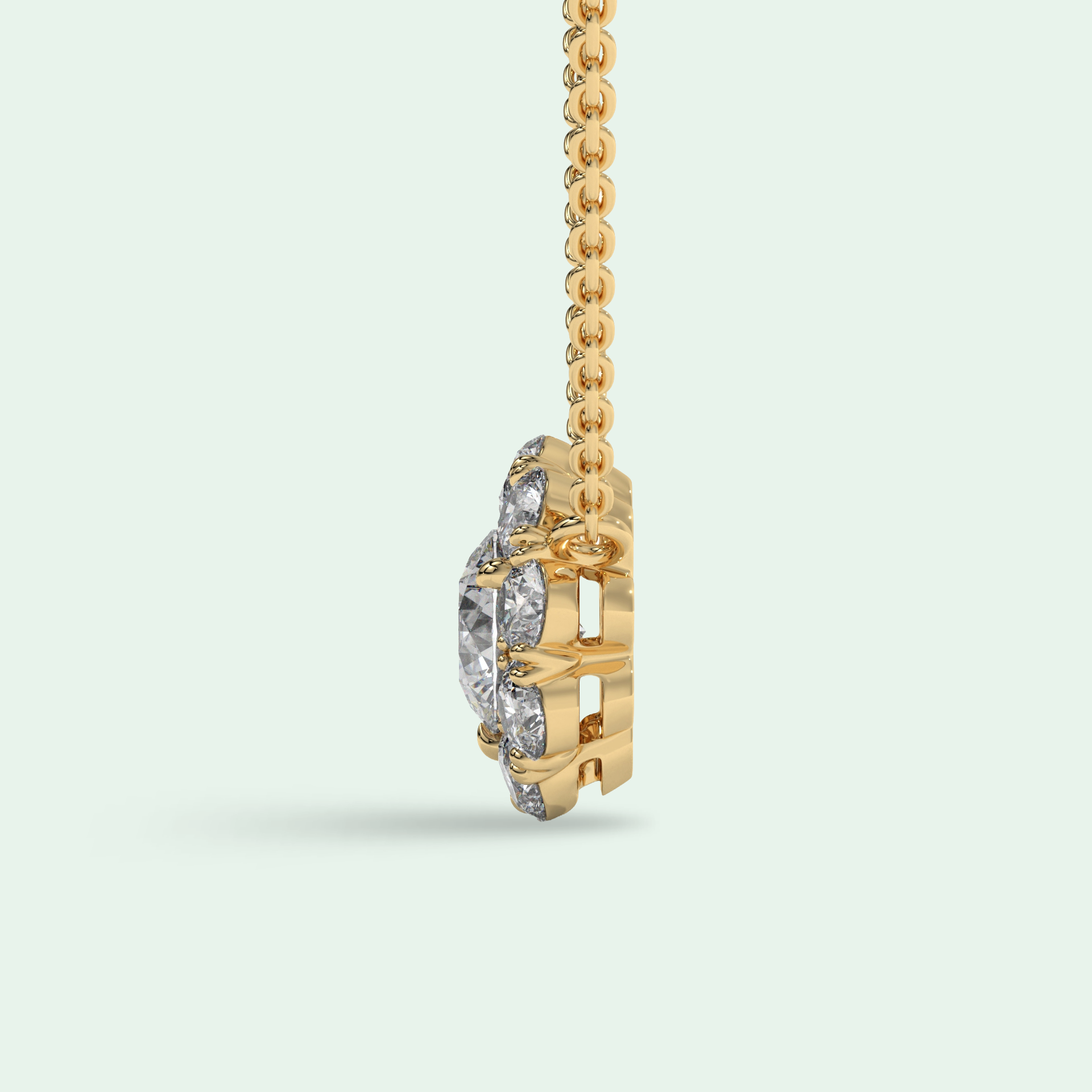 Solest Necklace Yellow Gold - Side